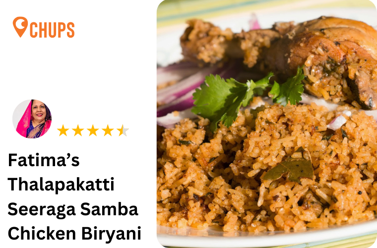 Thalapakatti seeraga samba chicken biryani